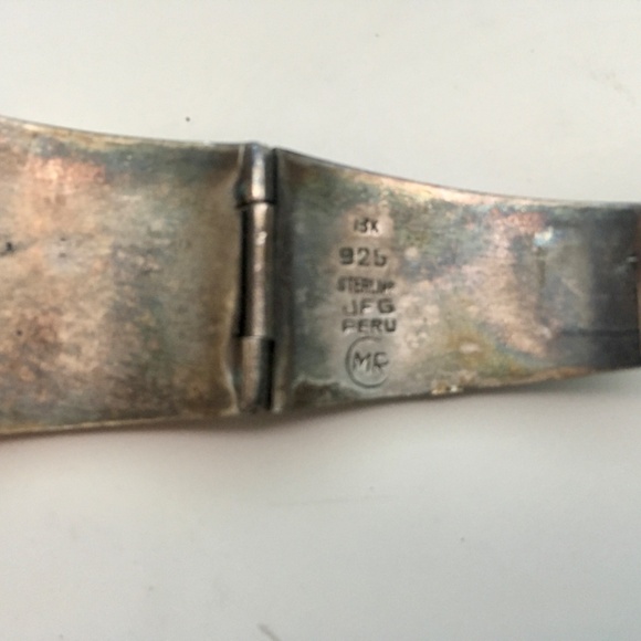 Peru SILVER and Copper Bracelet with Aztec Figures - Picture 3 of 3